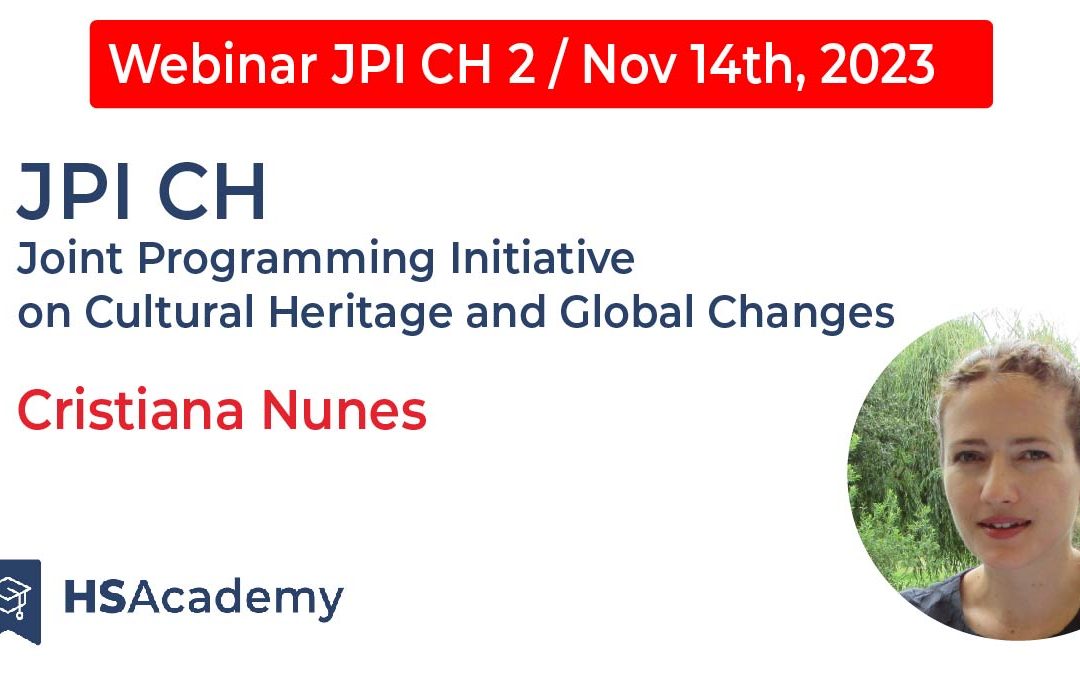 E-RIHS Heritage Science Academy Series of Webinars highlighting JPI CH-Funded Projects: 2nd meeting on November 14th, 2023